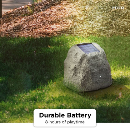 iHome Outdoor Waterproof Solar Powered Glowing Rock Speaker Multi Link Single